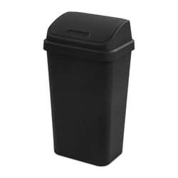 Sterilite 13 gal Black Plastic Wastebasket