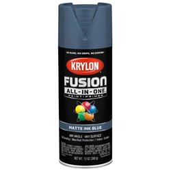 Krylon Fusion All-In-One Matte Ink Blue Paint+Primer Spray Paint 12 oz
