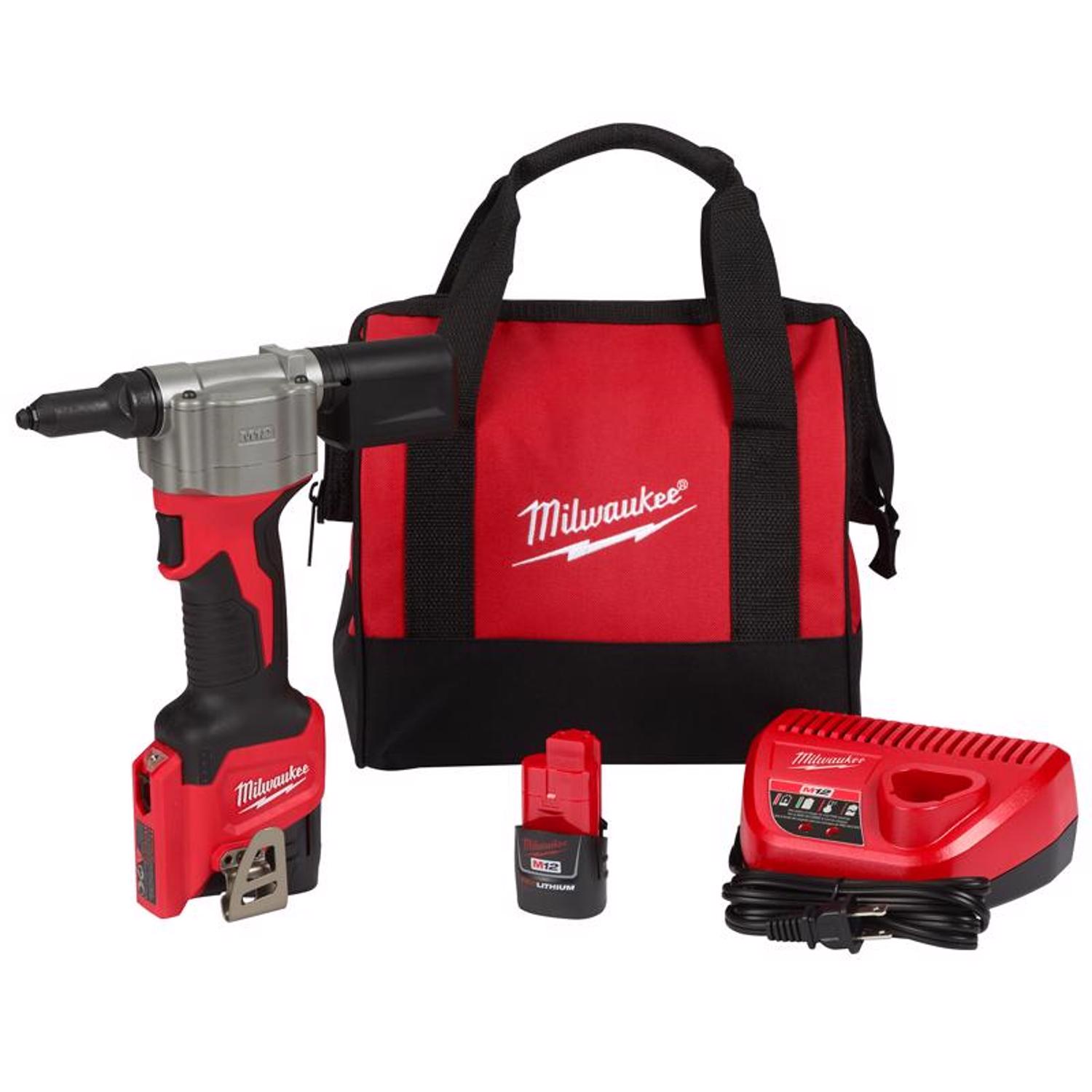 Photos - Paint Sprayer Milwaukee M12 Stainless Steel Rivet Tool Kit Black/Red 3 pc 2550-22 