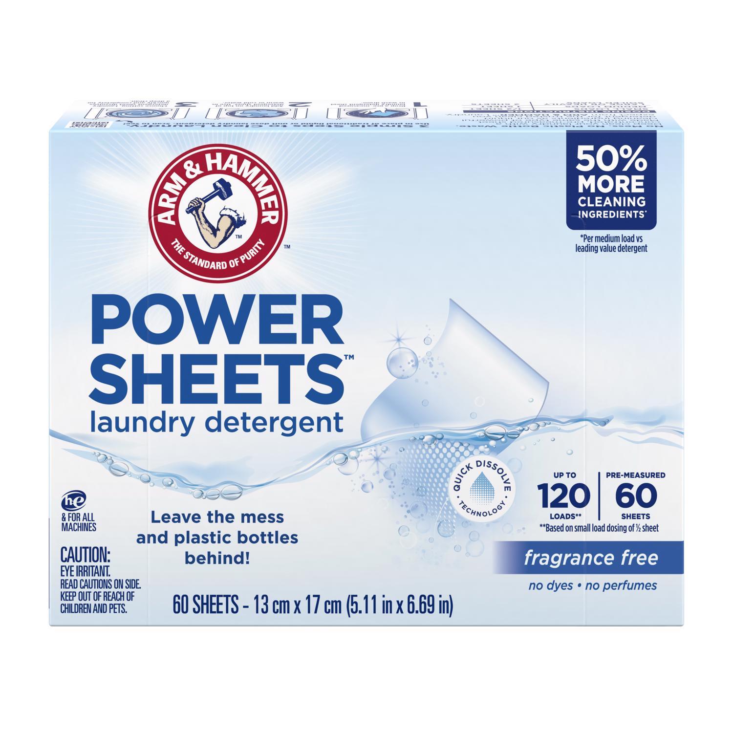 Arm & Hammer No Scent Detergent Sheets 60 ct 1 pk