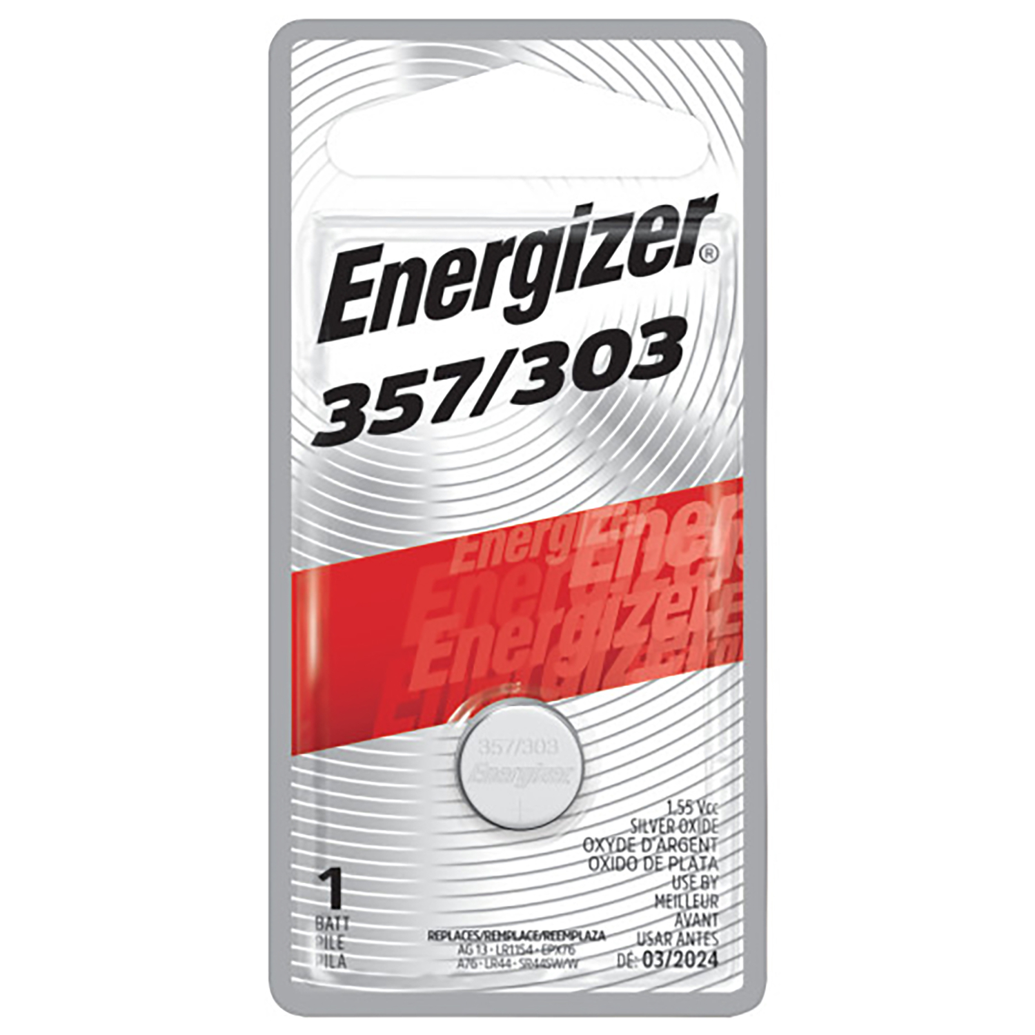 Energizer - 357/303 Batteries, Button Cell Batteries; 7 PACK