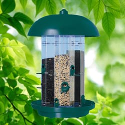 North States Wild Bird 3 lb Plastic Tube Bird Feeder 3 ports