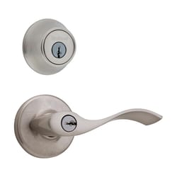 Kwikset Balboa Satin Nickel Entry Lock and Single Cylinder Deadbolt 1-3/4 in.