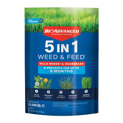 BioAdvanced 5-In-1 Granules, Weed & Feed Lawn Fertilizer For All Grasses 10000 sq ft