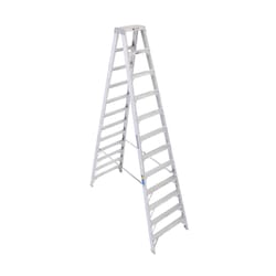 Werner 12 ft. H Aluminum Twin Step Ladder Type IAA 375 lb. capacity