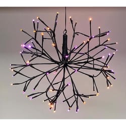 Celebrations Orange/Purple 16 in. LED Prelit Shimmering Sphere 3D Halloween Decor