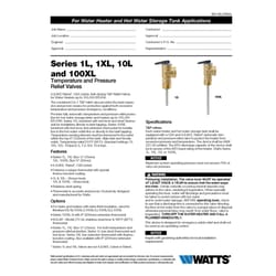 Watts 3/4 in. MNPT Brass Temperature and Pressure Relief Valve 3/4 in. FNPT 1 pk