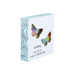 Pavilion Celebrating You 0.9 in. H X 4.4 in. W X 4.4 in. L Bright Multicolored MDF Butterfly Plaque