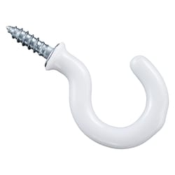 National Hardware Vinyl Coated White Steel 1 in. L Cup Hook 10 lb 30 pk