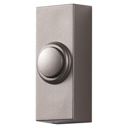 Globe Satin Nickel Silver Plastic Wireless Pushbutton Doorbell