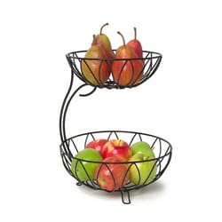 Spectrum 11 oz Black Steel 2-Tier Fruit Bowl 1 pk