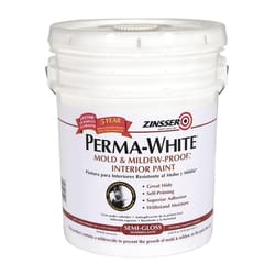 Zinsser Perma-White Semi-Gloss White Water-Based Mold and Mildew-Proof Paint Interior 5 gal