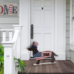 Glitzhome Patriotic Double Sided Porch Sign Iron/MDF 1 pc