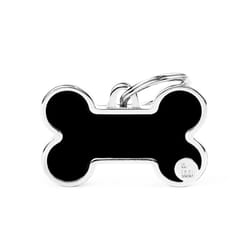 MyFamily Basic Black Bone Aluminum Dog Pet Tags Large