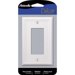 Amerelle Chelsea White 1 gang Stamped Steel Decorator Wall Plate 1 pk