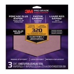 3M Pro Grade Precision 11 in. L X 9 in. W 320 Grit Ceramic Sanding Sheet 3 pk