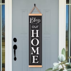 P. Graham Dunn Black/White Wood 43.75 in. H Bless Our Home Banner Decoration