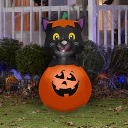 Gemmy 42 in. Black Cat in Jack-O'-Lantern Inflatable