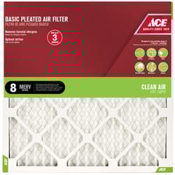 Ace 18 in. W X 18 in. H X 1 in. D Synthetic 8 MERV Pleated Air Filter 1 pk