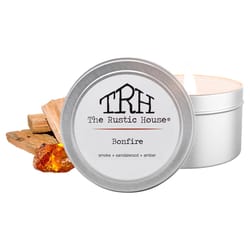The Rustic House Silver Bonfire Scent Candle 4 oz