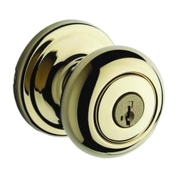 Kwikset SmartKey Juno Polished Brass Entry Door Knob KW1 1-3/4 in.