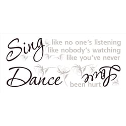 RoomMates 19 in. W X 7 in. L Dance Sing Love Peel and Stick Wall Decal