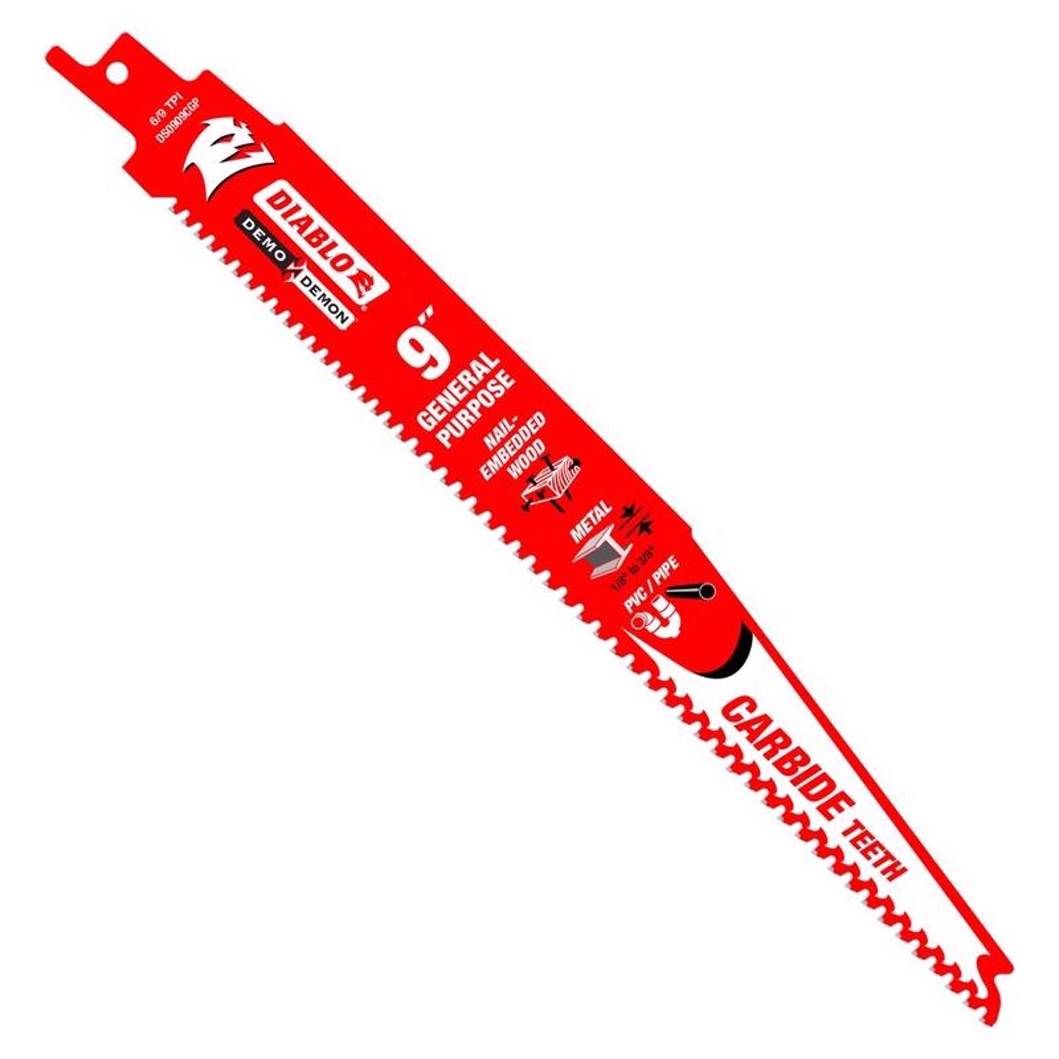 Diablo Demo Demon 9 in. Carbide Tipped Reciprocating Saw Blade 6/9 TPI 10 pk Sansujyuku sansujyuku.com