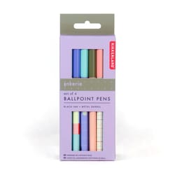 Kikkerland Inkerie Black Ball Point Pen 4 pk