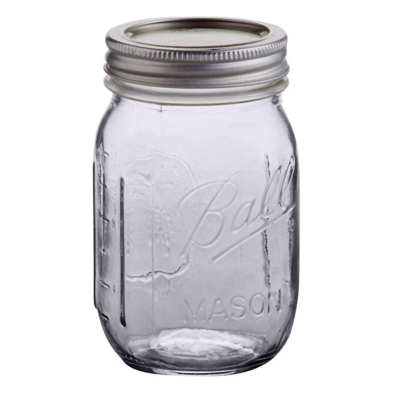 Ball 61000 Regular Mouth 16-Ounces Mason Jar with Lids and Bands 12-Units Pack AS AS SHOWN 