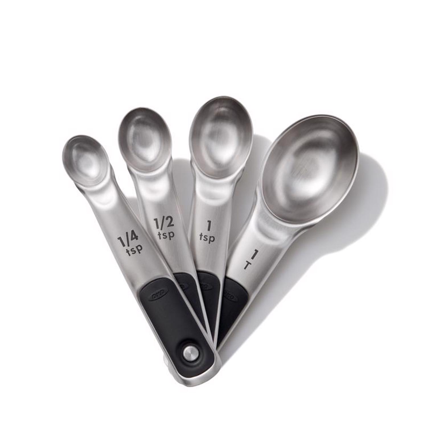 OXO Good Grips Stainless Steel Black/Silver Measuring Spoon Set