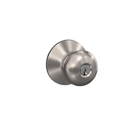 Schlage Plymouth Satin Nickel Entry Door Knob 1-3/4 in.