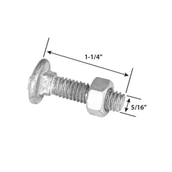 Yardlink 5/16 in. X 1-1/4 in. L Galvanized Steel Carriage Bolt 20 pk