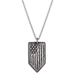 Montana Silversmiths Men's American Made Strength Flag Black/Silver Necklace Metal One Size Fits Mos