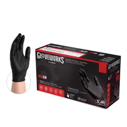 Gloveworks Nitrile Disposable Gloves Medium Black Powder Free 100 pk