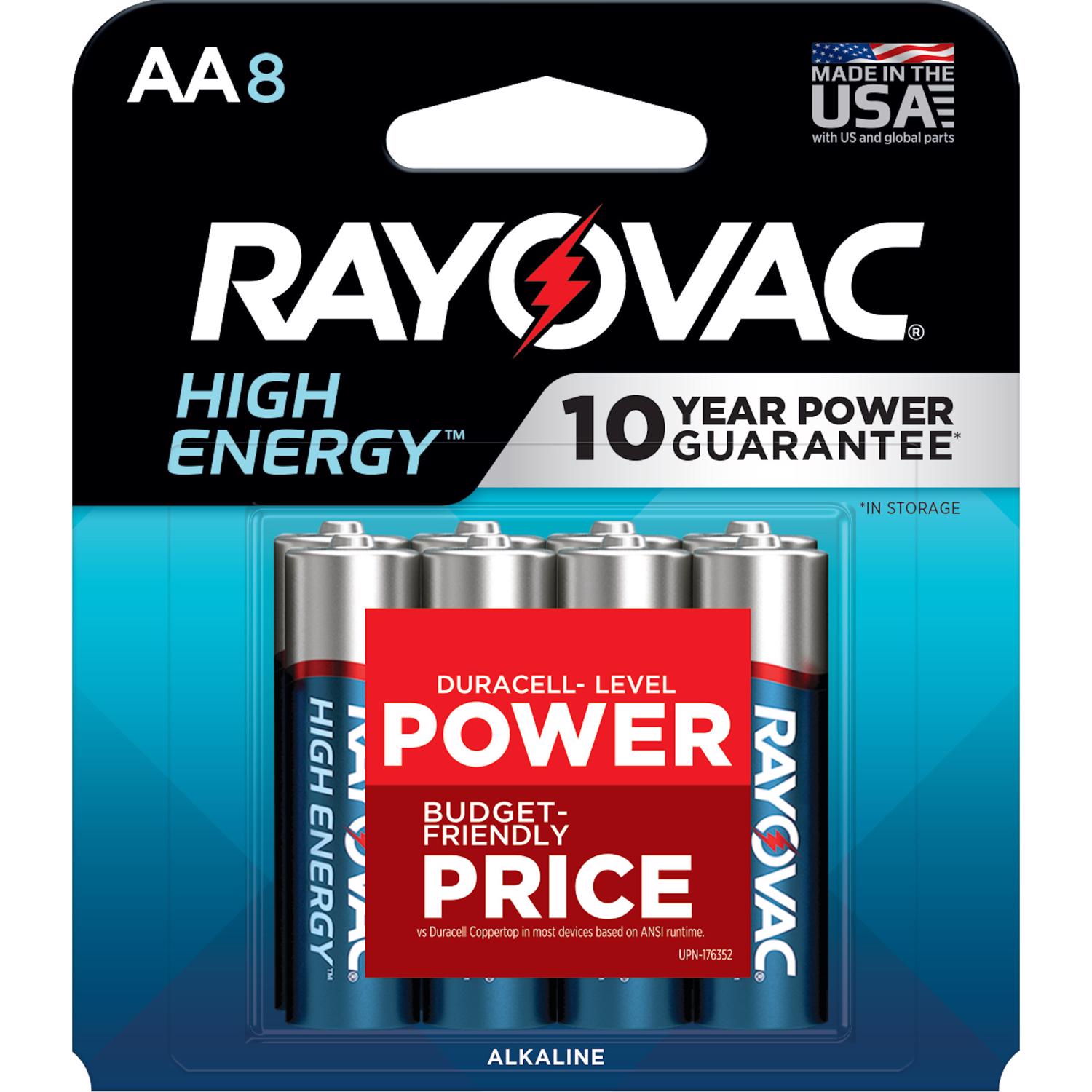 Photos - Household Switch Rayovac High Energy AA Alkaline Batteries 8 pk Carded 815-8T 
