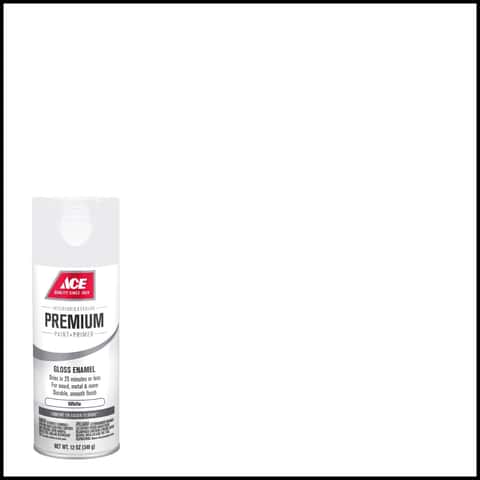 Ace Premium Gloss White Paint + Primer Enamel Spray 12 oz - Ace Hardware