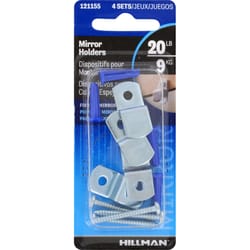 HILLMAN Zinc Mirror Holder Kit 20 lb 4 pk