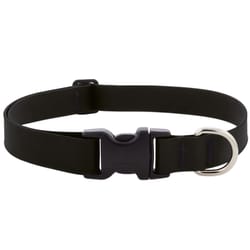 LupinePet Splash Jet Black BioThane Dog Adjustable Collar Large