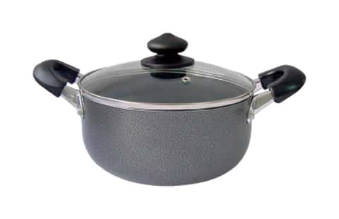 Bene Casa Aluminum Stock Pot with Steamer Rack and Lid