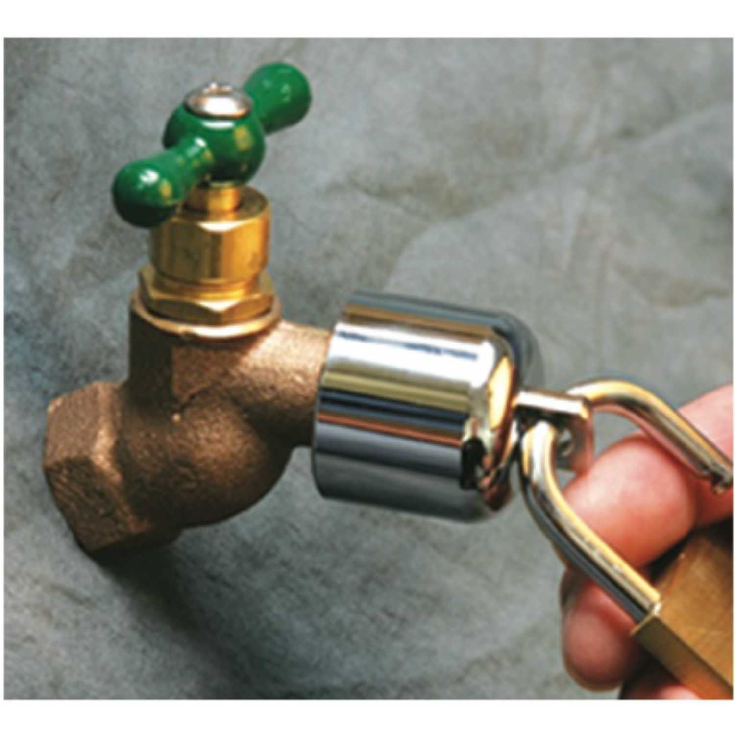 Conservco Brass Hose Bibb Lock with Padlock Ace Hardware