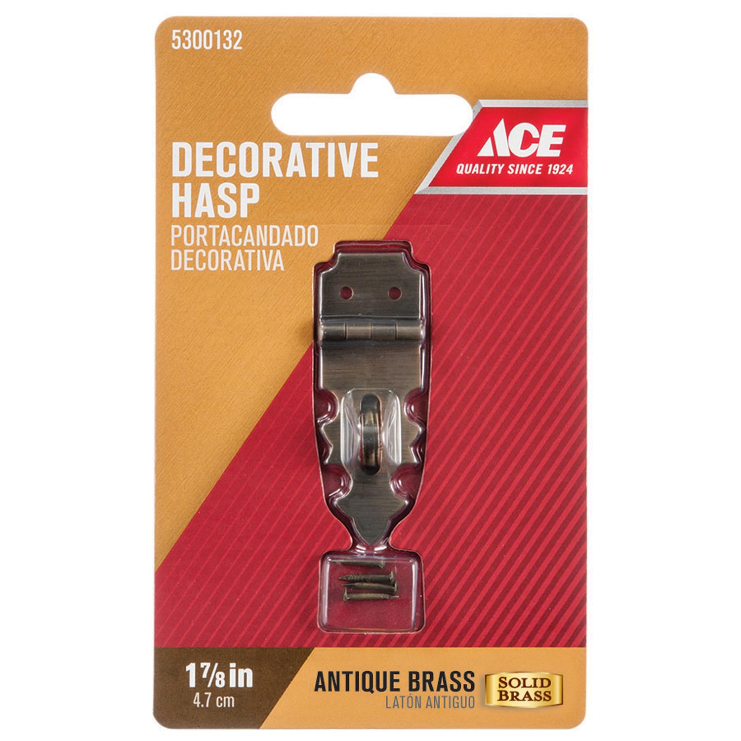 Ace Antique Brass Decorative Hasp 0.6 in. 1.9 in. - 01-3630-102 - Hardware Accessories  sku 01-3630-102