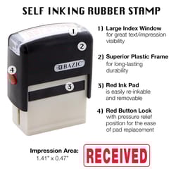 Bazic Products Received Self Ink Stamp Plastic 1 pc
