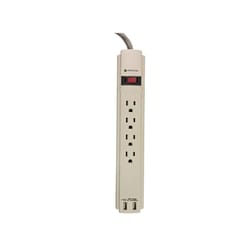 Fabcordz 4 ft. L 4 outlets Surge Protector Gray 990 J