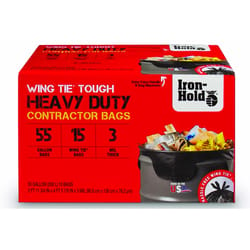 Iron-Hold 55 gal No Scent Contractor Bags Wing Ties 15 pk