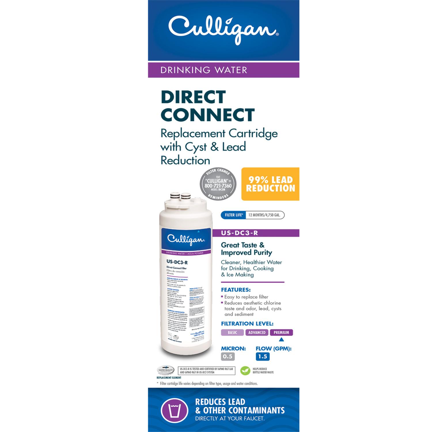 Photos - Water Filter Culligan Under Sink Replacement Cartridge and Filter For  US-DC3 US-DC3-R 