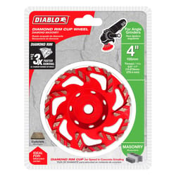 Diablo 4 in. D X 5/8-11 in. Masonry Cup Wheel