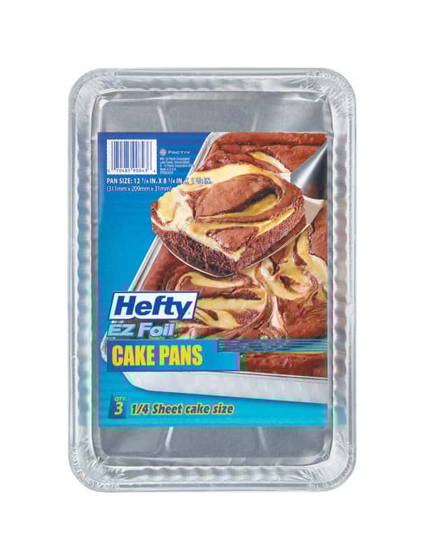 Hefty EZ Foil 81/4 in. W X 121/4 in. L Cake Pan 3 pc Ace Hardware