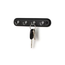 Spectrum 8.5 in. L Chrome Black Steel/Wood Small Contemporary Key Rack 1 pk