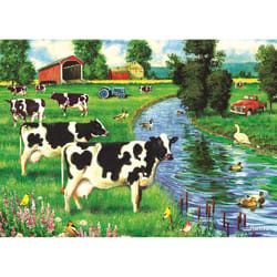 Cobble Hill Cow Stream Jigsaw Puzzle Multicolored 35 pc