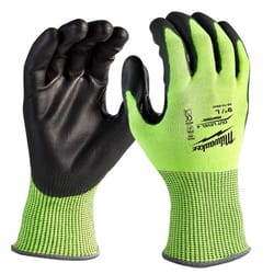 Milwaukee Cut Level 4 Polyurethane Dipped Gloves High-Vis Green L 1 pair